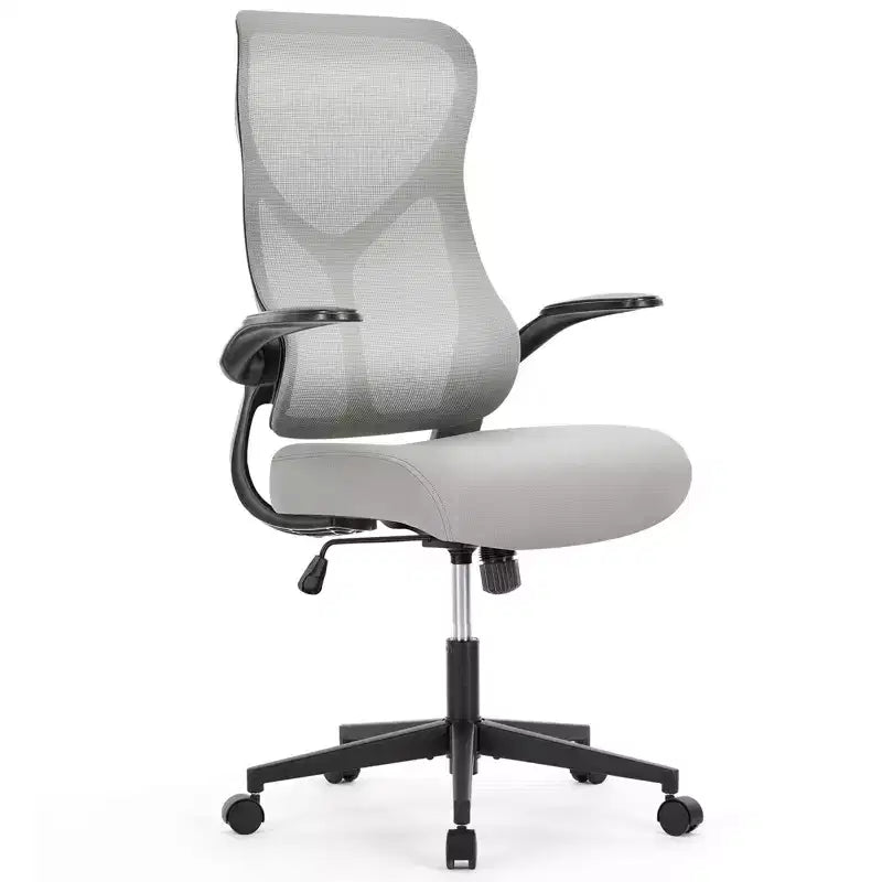 High-Back Mesh Task Chair with Flip Armrests & Adjustable Height