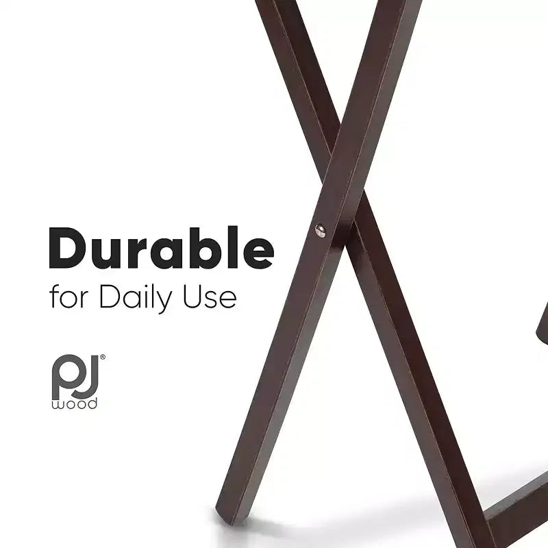 Table de plateau à collation pliable en bois pour téléviseur, marron
