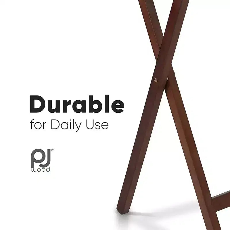 Table de plateau à collation pliable en bois pour téléviseur, marron