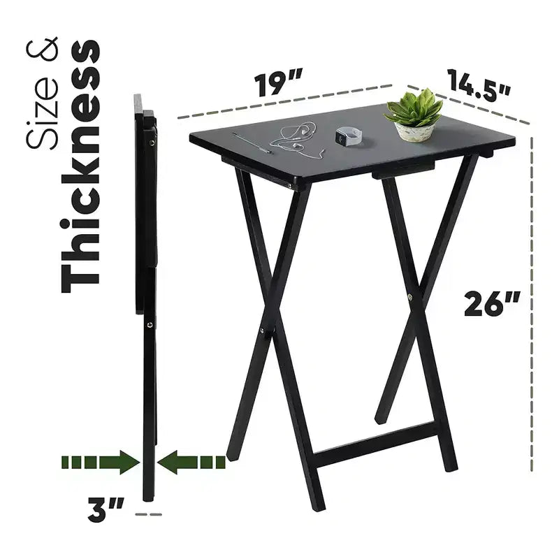Table de plateau à collation pliable en bois pour téléviseur, marron