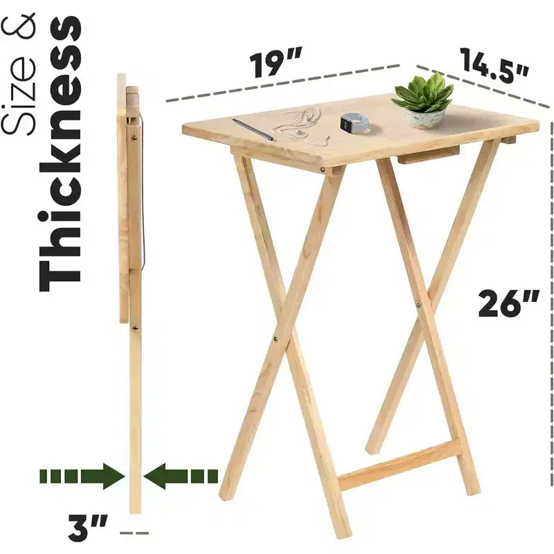 Table de plateau à collation pliable en bois pour téléviseur, marron