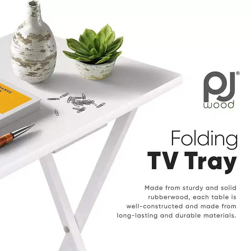 Table de plateau à collation pliable en bois pour téléviseur, marron