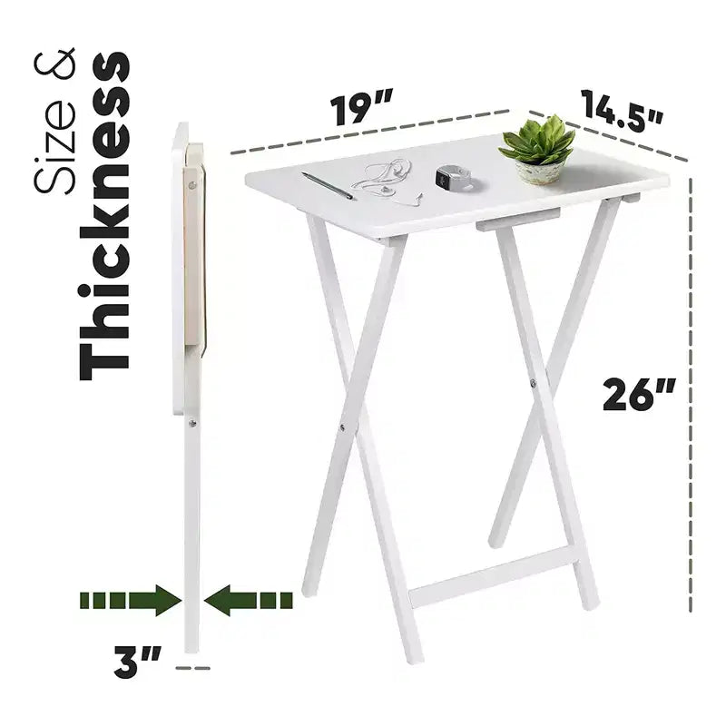 Table de plateau à collation pliable en bois pour téléviseur, marron
