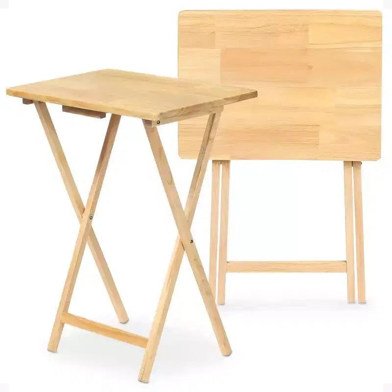 Folding Portable Wood TV Snack Tray Table, Brown