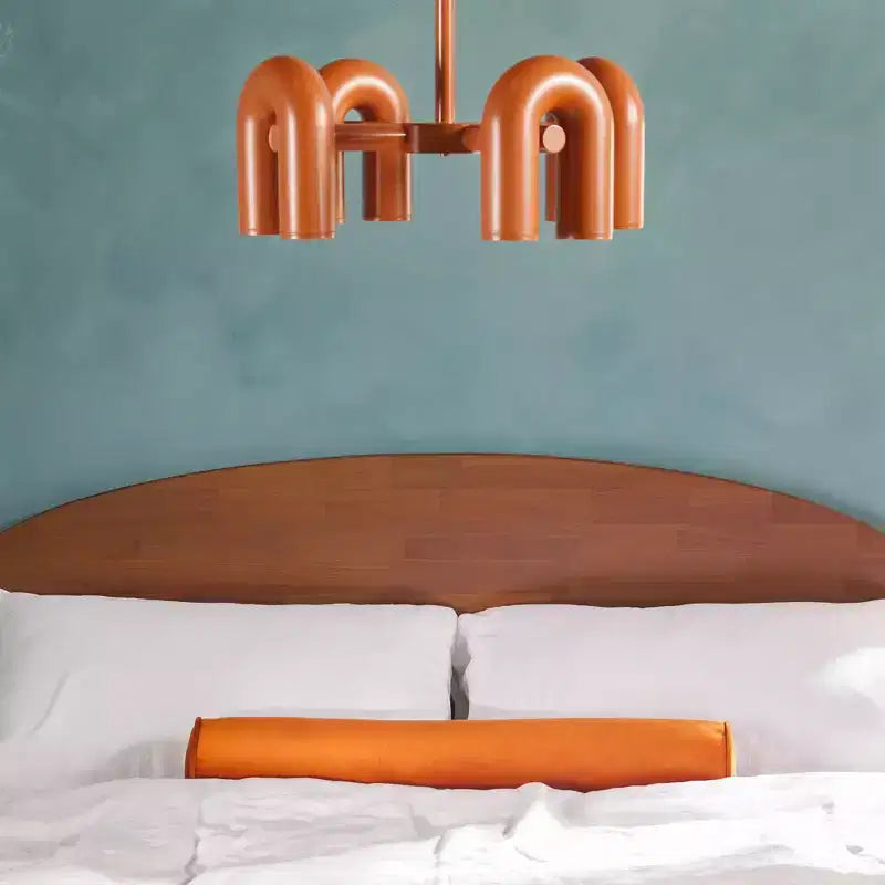 King Boho Arched Headboard Solid Pine Platform Bed